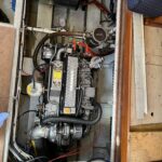 Vedette hollandaise Valkkruiser 12.50 AK Hypnautic (1994) – compartiment moteur ouvert