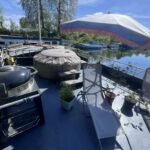 Péniche Freycinet 38,97 m BONANZA (1957) – terrasse avec spa, barbecue et parasol