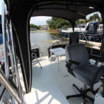 Vedette hollandaise Vrijon Contessa 4.0 Second Pearl (2000) – terrasse arrière sous taud