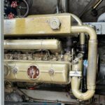 Vedette hollandaise Smelne 1140 Dreamflower (1985) – moteur diesel dans le compartiment moteur