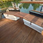 Vedette hollandaise Linssen 372 SX LE VOGUE (1992) – pont arrière en teck et coffres
