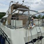 Vedette hollandaise Aquanaut 11 m Aldebaran (1994) – terrasse arrière et taud