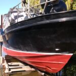 Vedette hollandaise Linssen 372 SX LE VOGUE (1992) – étrave et carène acier hors d'eau