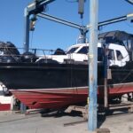 Vedette hollandaise Linssen 372 SX LE VOGUE (1992) – coque acier hors d'eau au travelift